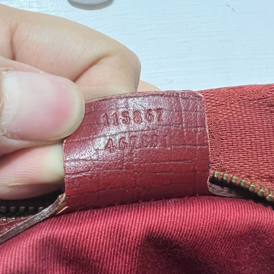 GUCCI 115867 Red Horsebit GG Canvas Hobo Bag 帆布 拼接皮革 半月包 單肩包 手提包 水餃包-3