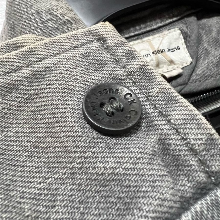 1990s Calvin Klein 義大利製 牛仔外套 軍裝 單寧夾克 Vintage 古著 RIRI MERAS 拉鍊-6