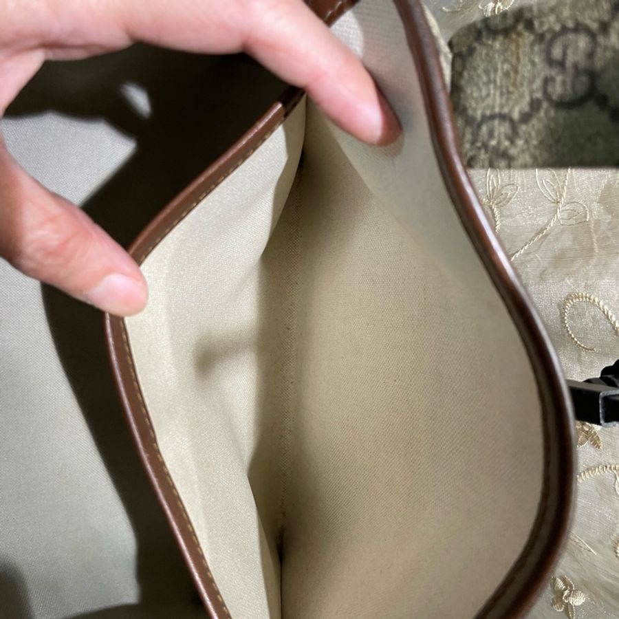 正品二手GUCCI 帆布托特包 211134 雙G印花手提單肩包/兩用包/古馳/購物袋/雙面/手提袋-8