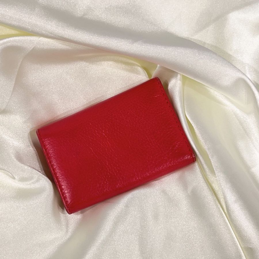 TORY BURCH TB 玫瑰紅色 全皮二折6KEY鑰匙包/鎖包-1