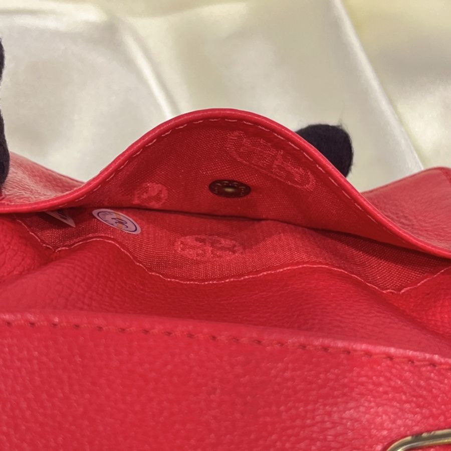 TORY BURCH TB 玫瑰紅色 全皮二折6KEY鑰匙包/鎖包-9