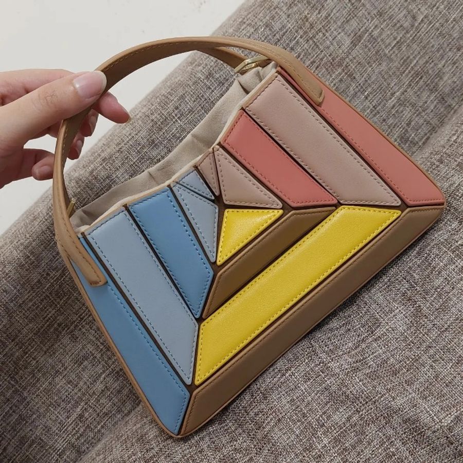 mlouye mini sera tote 土耳其 小眾品牌 精品包 手提 側背 迷你 小廢包 可愛 幾何 拼接 名牌包 正品 包包-2