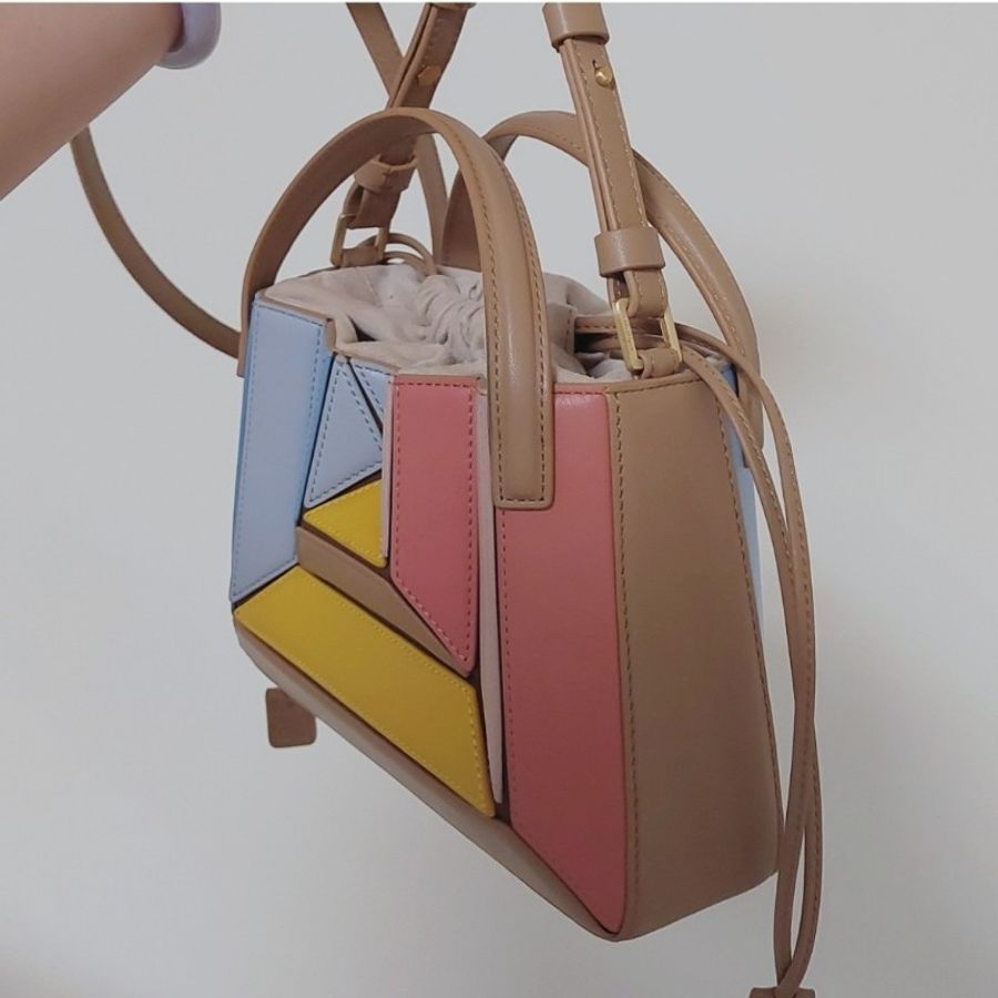 mlouye mini sera tote 土耳其 小眾品牌 精品包 手提 側背 迷你 小廢包 可愛 幾何 拼接 名牌包 正品 包包-10