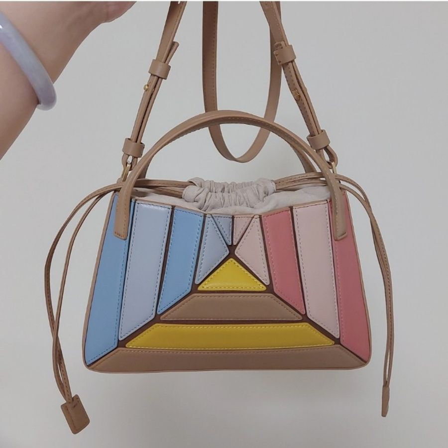 mlouye mini sera tote 土耳其 小眾品牌 精品包 手提 側背 迷你 小廢包 可愛 幾何 拼接 名牌包 正品 包包-13