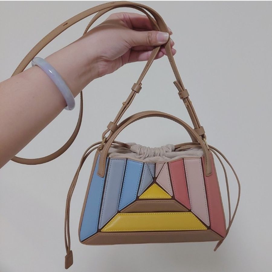 mlouye mini sera tote 土耳其 小眾品牌 精品包 手提 側背 迷你 小廢包 可愛 幾何 拼接 名牌包 正品 包包-14
