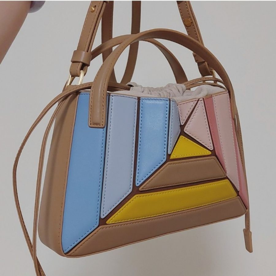 mlouye mini sera tote 土耳其 小眾品牌 精品包 手提 側背 迷你 小廢包 可愛 幾何 拼接 名牌包 正品 包包-15