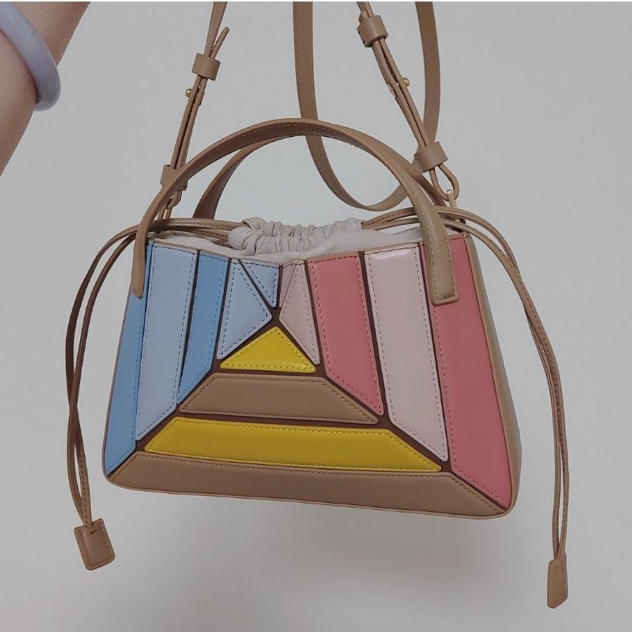 mlouye mini sera tote 土耳其 小眾品牌 精品包 手提 側背 迷你 小廢包 可愛 幾何 拼接 名牌包 正品 包包-16