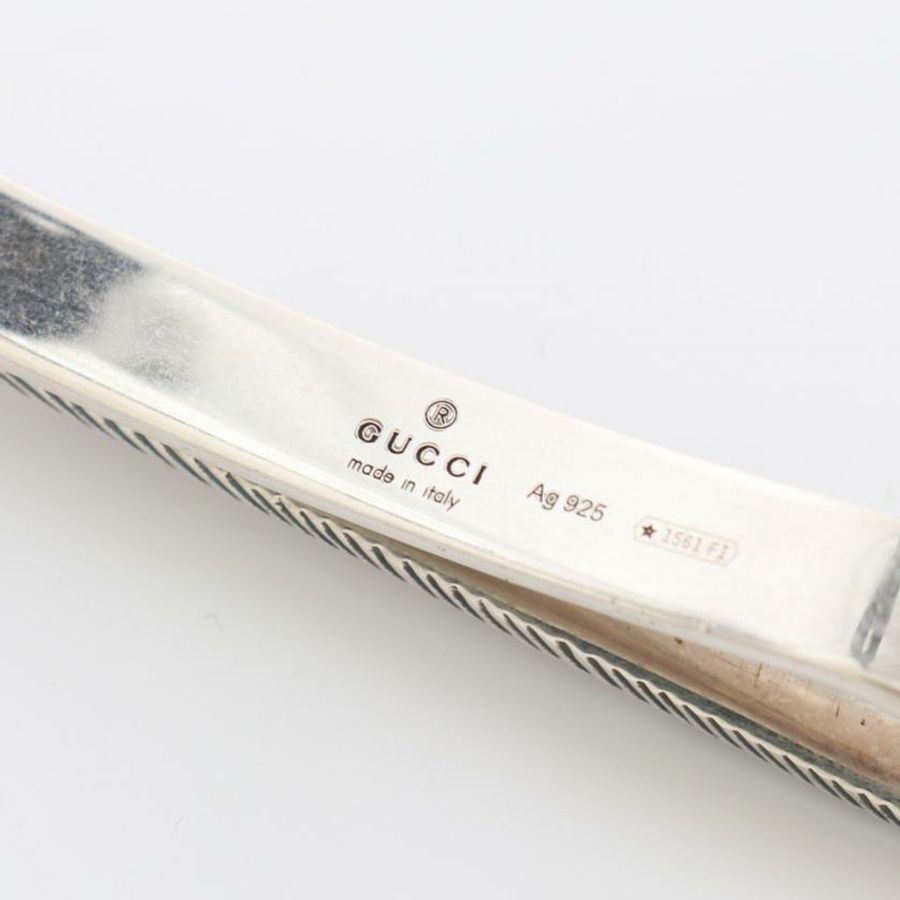【日本直送】 中古GUCCI 9成新 SquareG 領帶夾 SV925 銀色-2