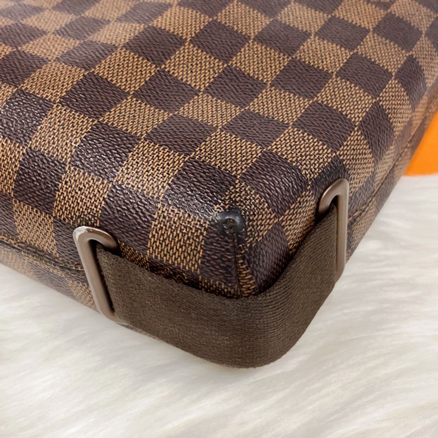 LOUIS VUITTON LV棋盤格 鐵牌 日字掀蓋斜背包-5