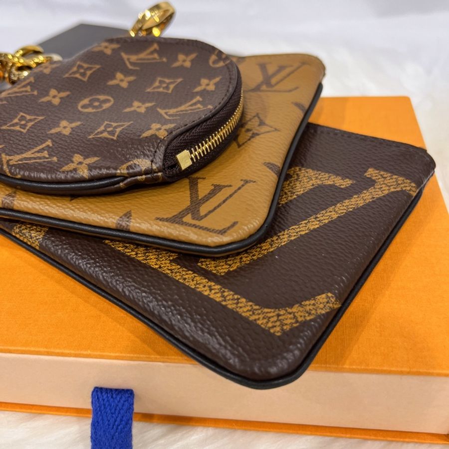 LOUIS VUITTON LV 老花字紋TRIO收納袋/手拿包/手提包-3