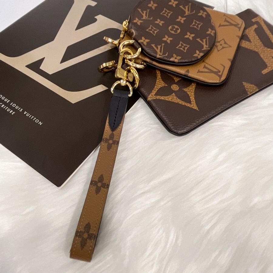 LOUIS VUITTON LV 老花字紋TRIO收納袋/手拿包/手提包-4