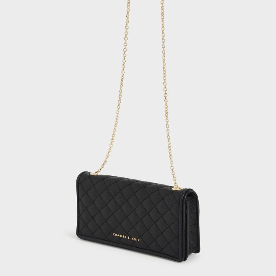 小ck 經典菱格包(可手拿/附可拆金鍊斜背長背帶)Charles&keith-1