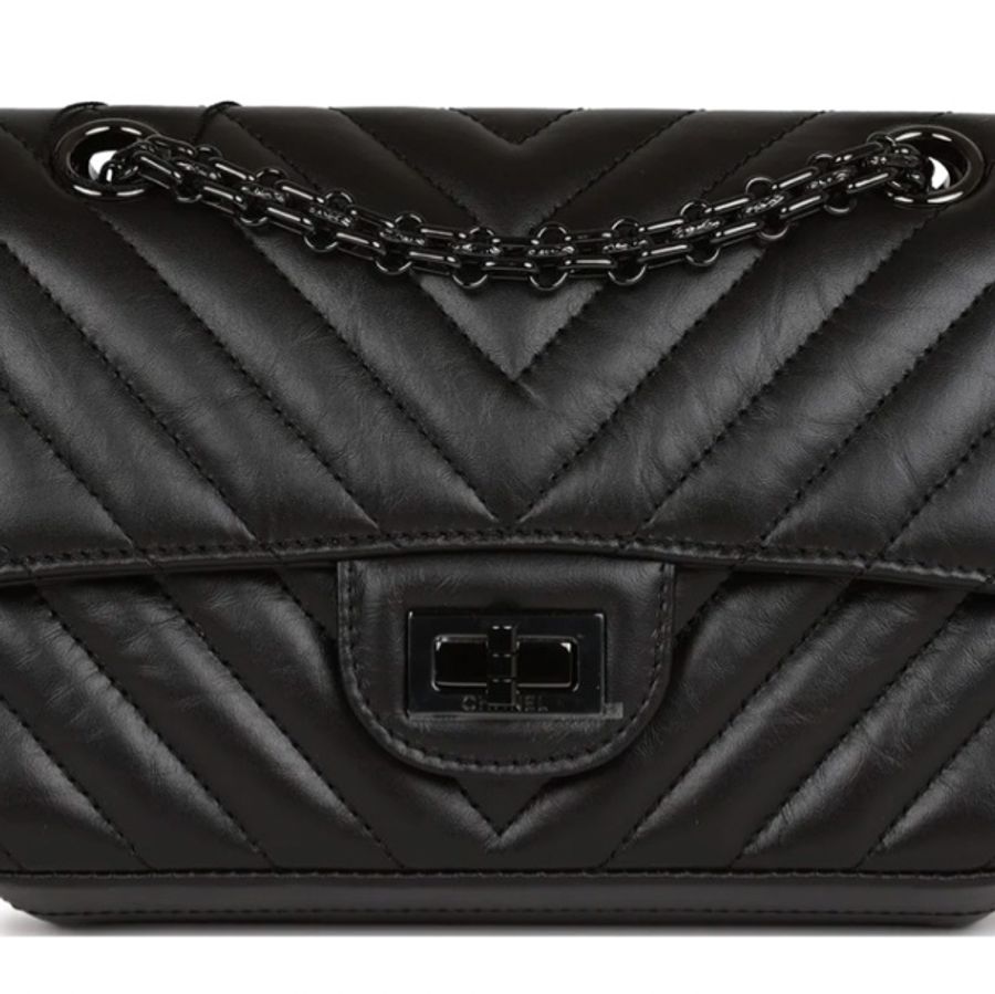 全新 Chanel Reissue 2.55 Mini all black 極少款美包天菜-0