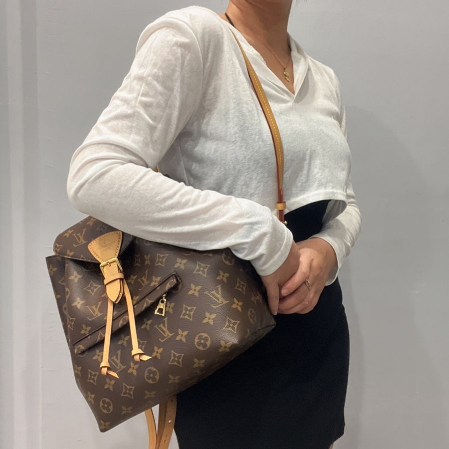 LOUIS VUITTON LV 晶片款 字紋新款MONTSOURIS PM後M45501-15