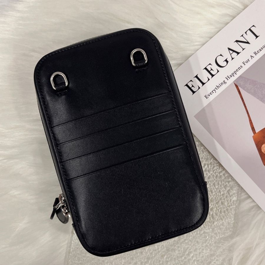 BALENCIAGA巴黎世家 黑色全皮塗鴉四卡手機斜背包/手拿包-1