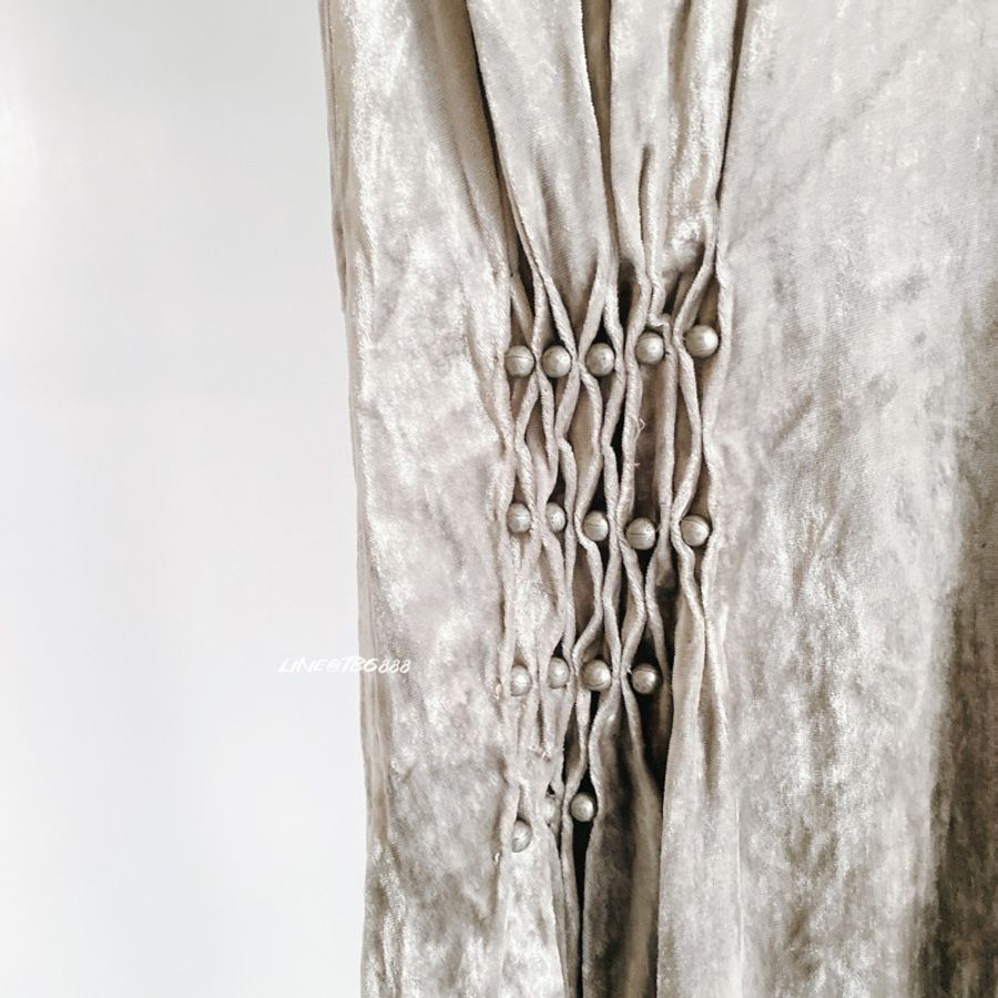BOTTEGA VENETA 絨布珍珠長裙-1
