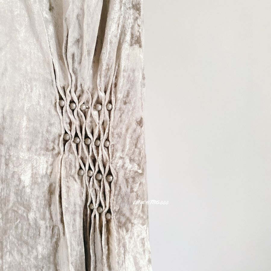 BOTTEGA VENETA 絨布珍珠長裙-6