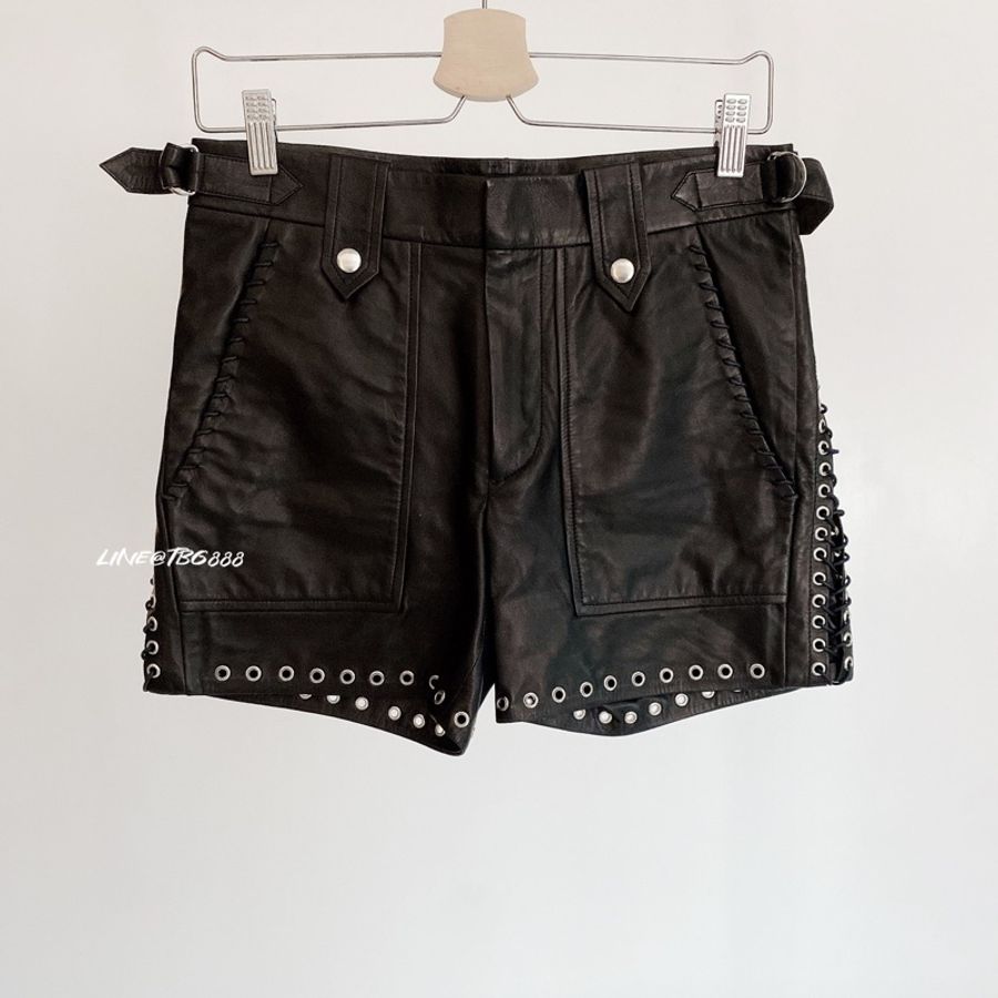 ISABEL MARANT Brodie Leather Shorts-1