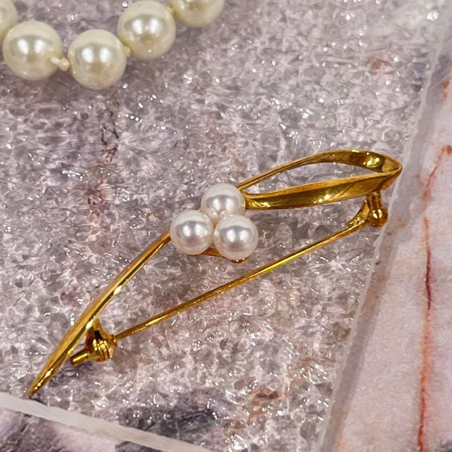 MIKIMOTO 黃K珍珠別針/胸針/配件-2