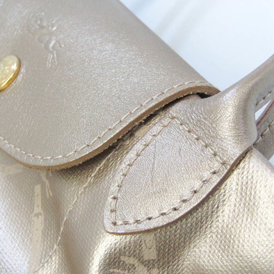 【日本直送】Longchamp Le Pliage MODEL DEPOSE 1621 510 724 女士皮革,塗層帆布手提包 金色-4