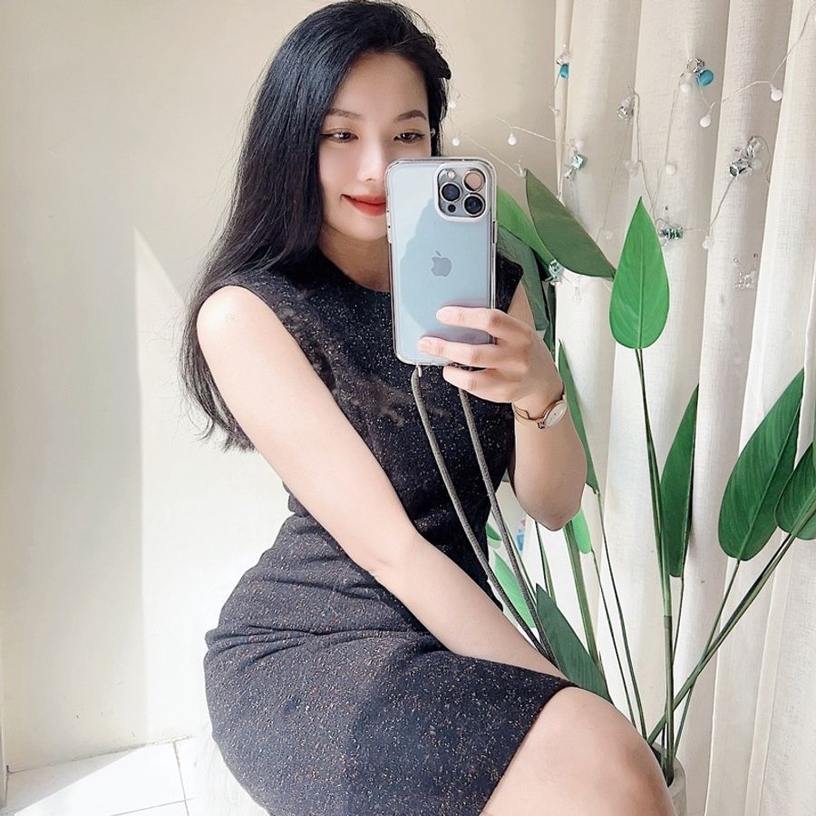 暗夜純黑星星彩織夢幻碎點古葷毛料混織中磅洋 裝連衣裙 vintage-2
