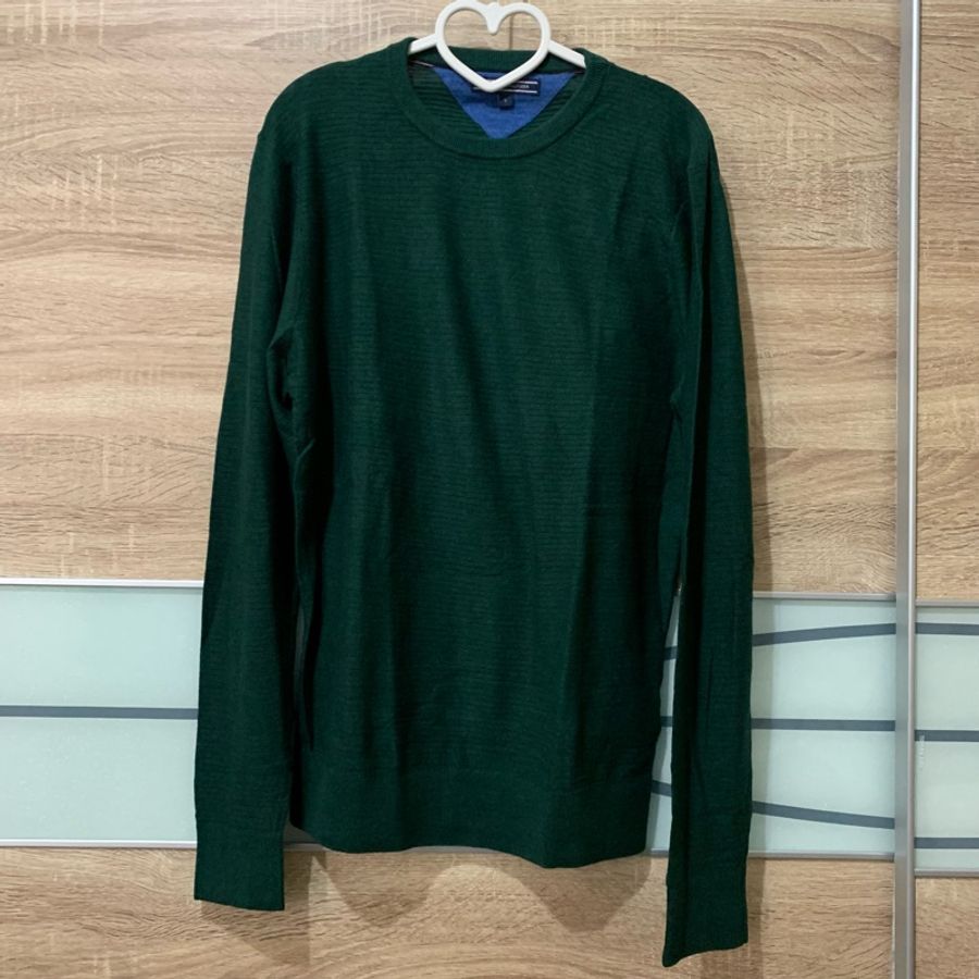 Tommy Hilfiger 綠色毛衣 只有下水洗過跟拍照-0