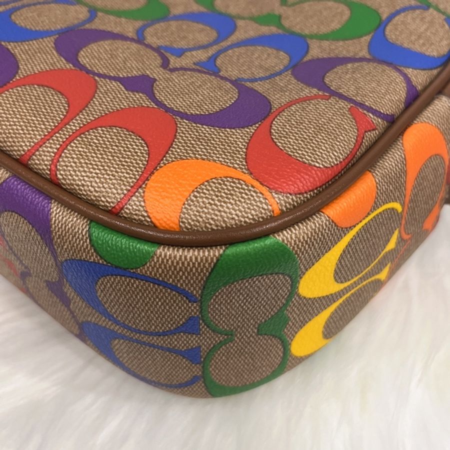 COACH 蔻馳 彩虹LOGO斜背相機包/肩背包/斜背包-3