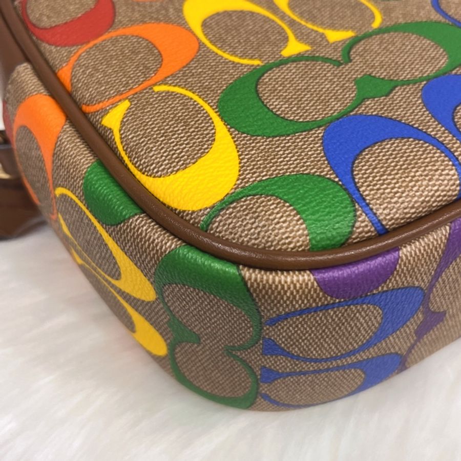 COACH 蔻馳 彩虹LOGO斜背相機包/肩背包/斜背包-4