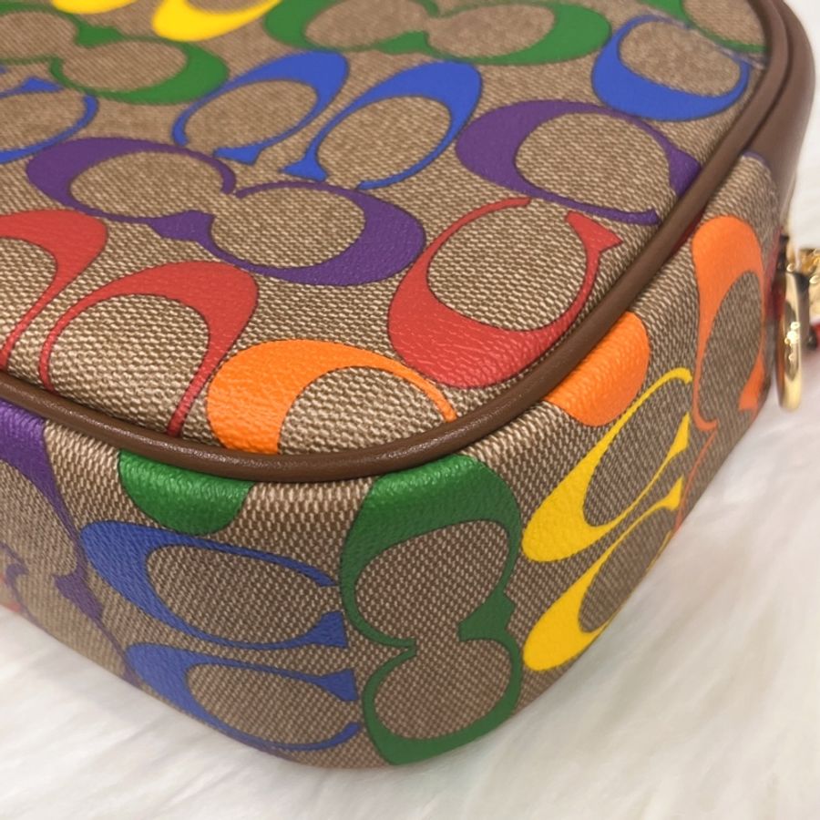 COACH 蔻馳 彩虹LOGO斜背相機包/肩背包/斜背包-5