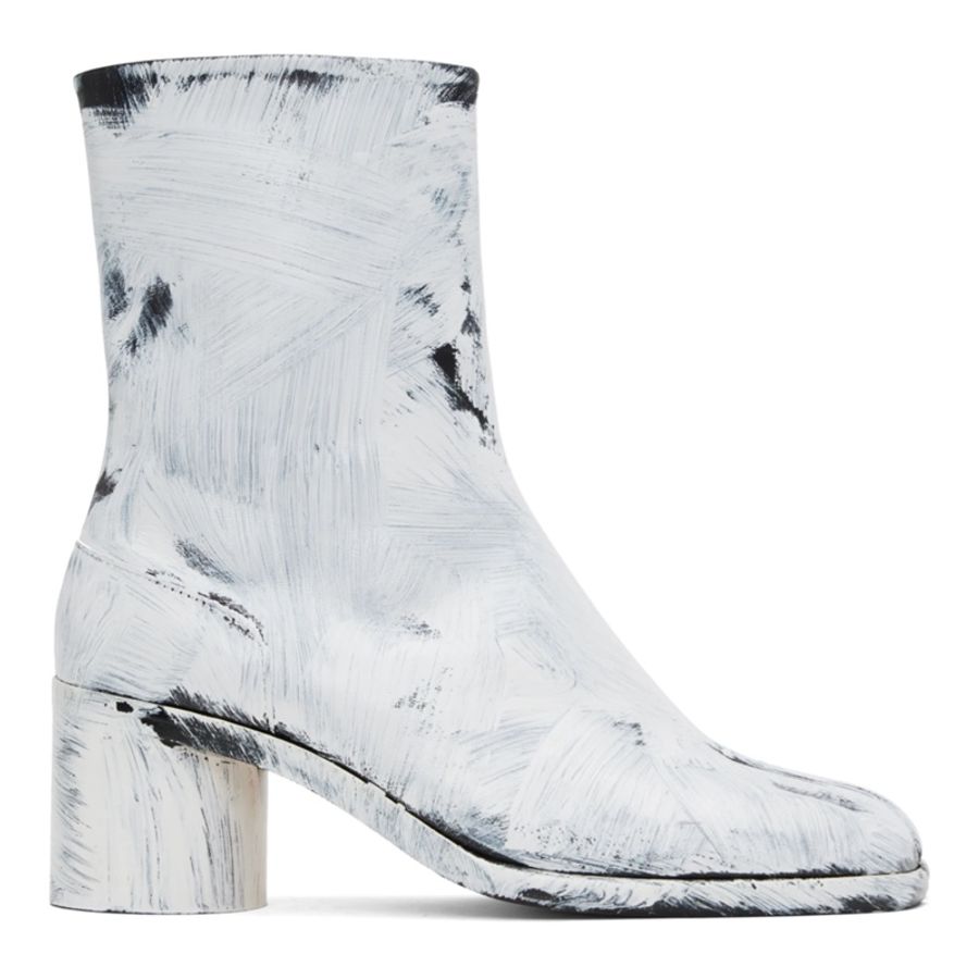 Maison Margiela 白色高跟刷漆Tabi靴-1