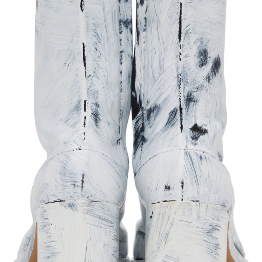 Maison Margiela 白色高跟刷漆Tabi靴-2