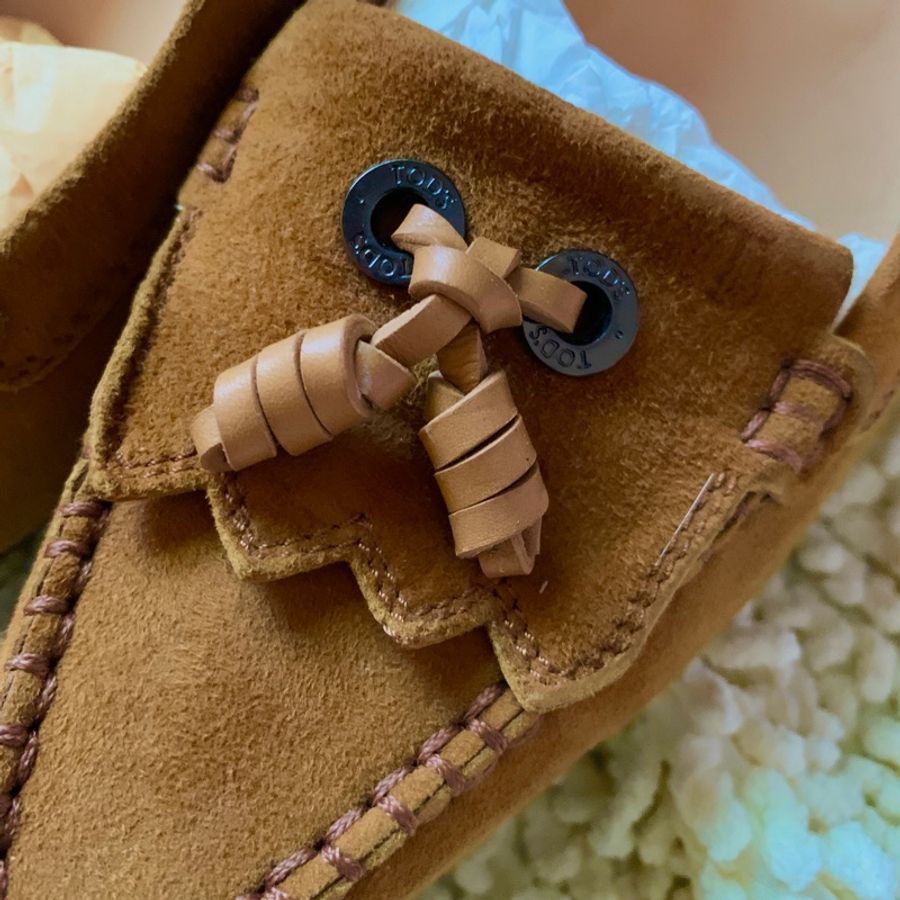 二手私物【TOD’S】麂皮流蘇 高低跟鞋 四季皆適 豆豆-6