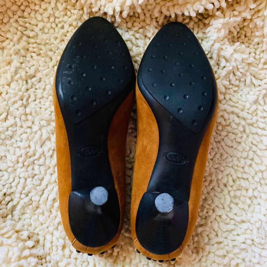 二手私物【TOD’S】麂皮流蘇 高低跟鞋 四季皆適 豆豆-7