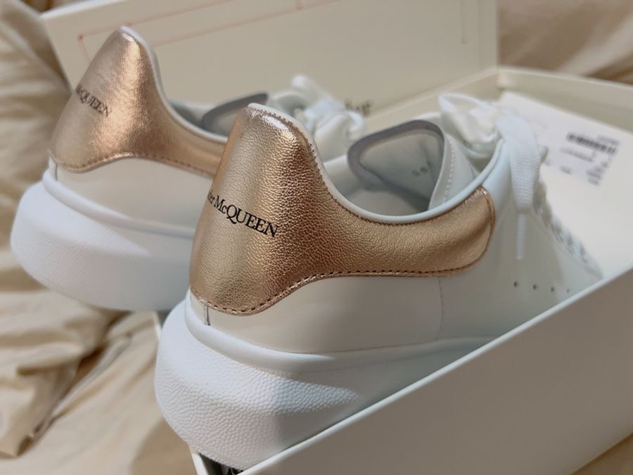 Alexander Mcqueen 玫瑰金尾球鞋-0