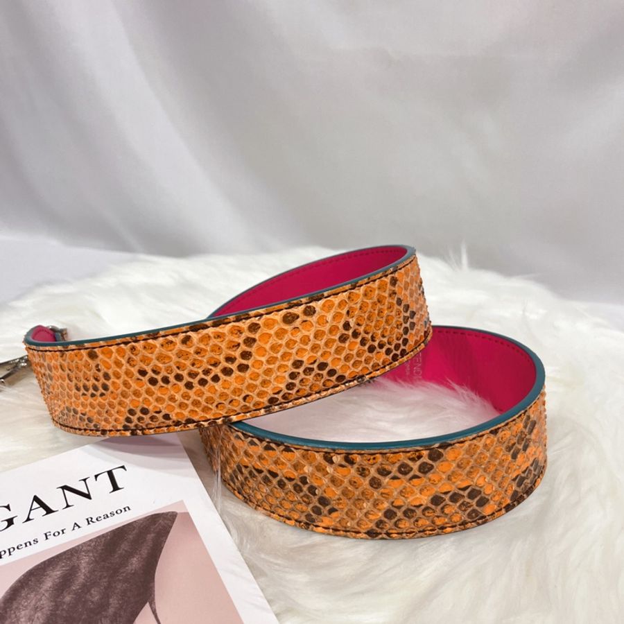FENDI 芬迪 全皮蟒蛇皮STRAP YOU撞色雙面長背帶/肩帶/配件-0