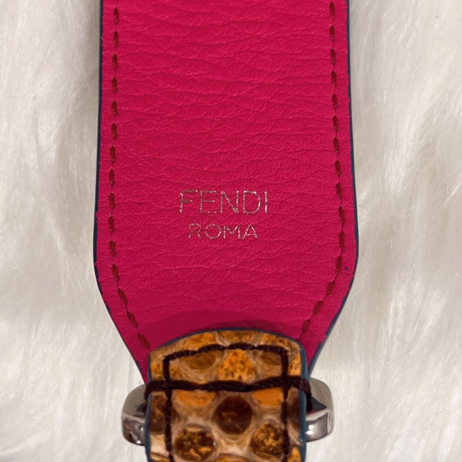 FENDI 芬迪 全皮蟒蛇皮STRAP YOU撞色雙面長背帶/肩帶/配件-2