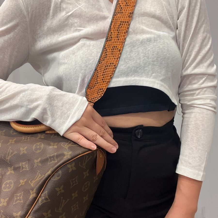 FENDI 芬迪 全皮蟒蛇皮STRAP YOU撞色雙面長背帶/肩帶/配件-4