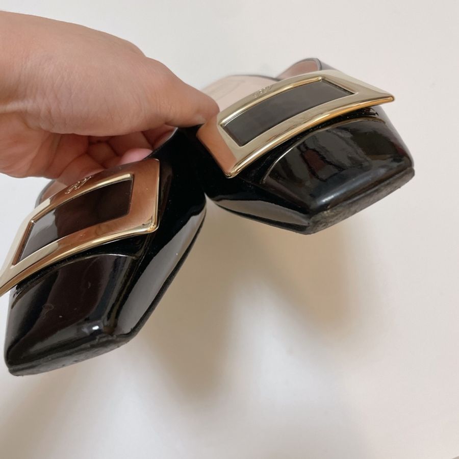 Roger vivier 經典方釦穆勒鞋/低跟鞋-11
