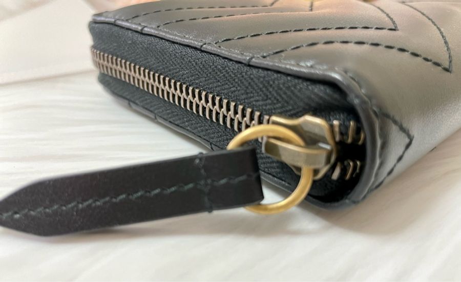 出清🎉正品全新 GUCCI GG Marmont拉鍊長夾-黑-6