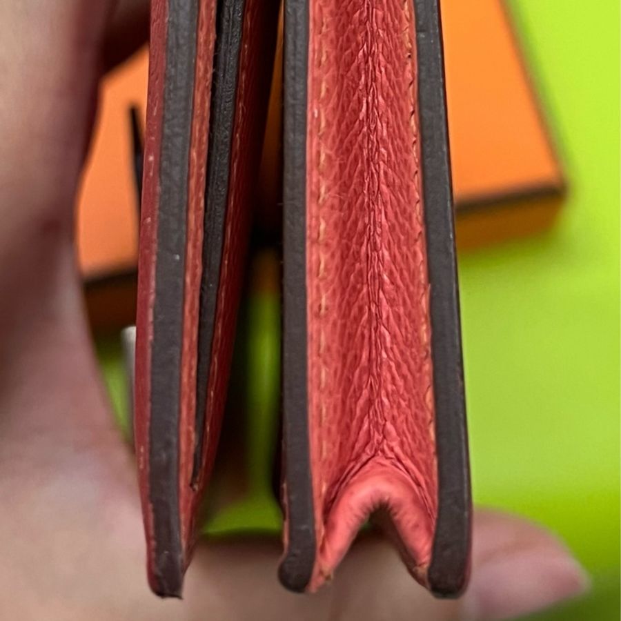 HERMES 愛馬仕 BEARN 精品長夾 EPSOM 紅膚拼色 Q刻 二手正品-23