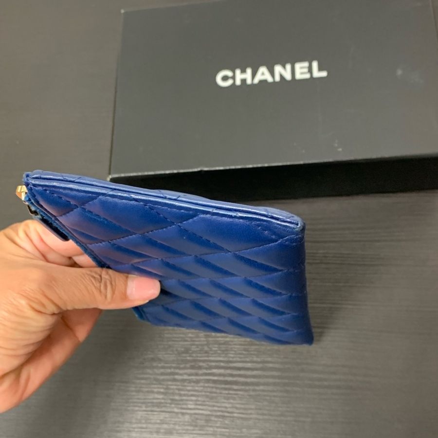 Chanel 寶藍色長扁夾-8