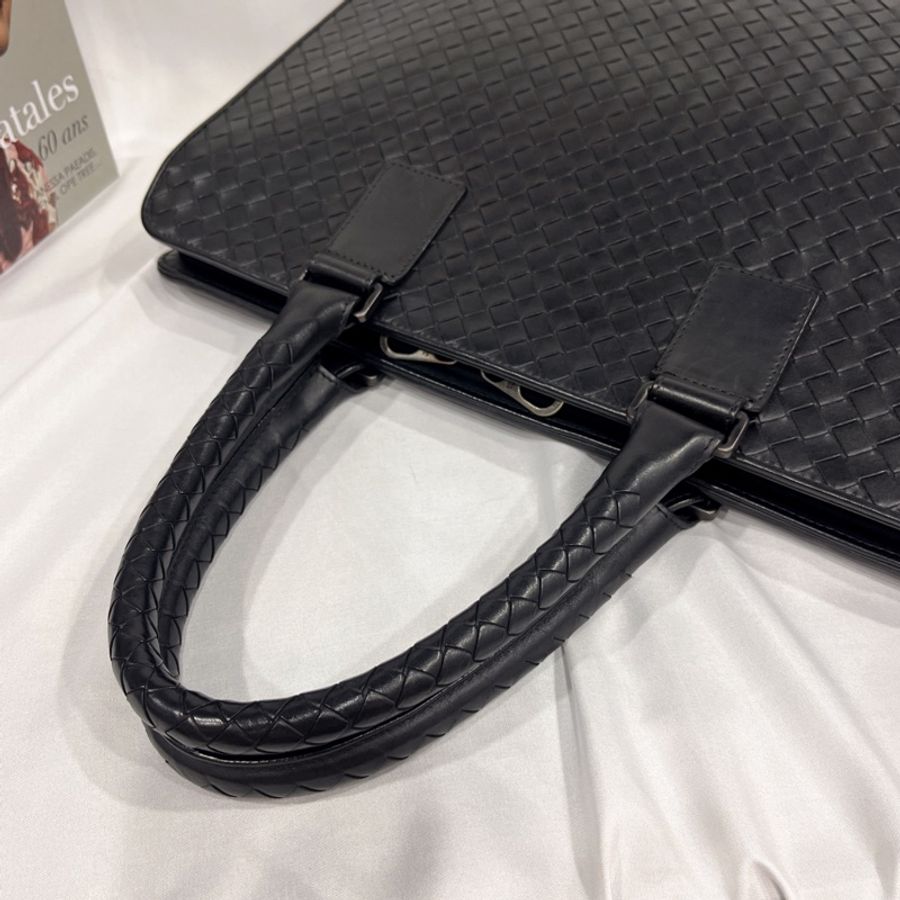 Bottega Veneta BV 黑色全皮編織手提公事包/手提包/電腦包-9