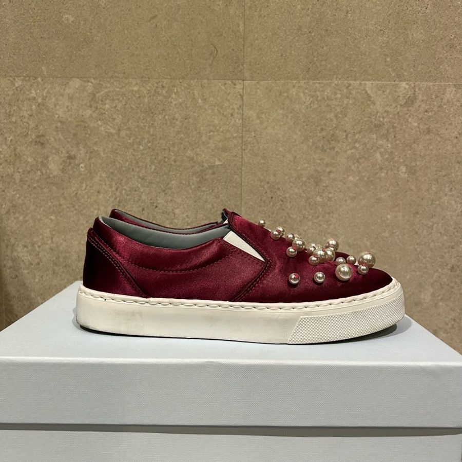 Chiara Ferragni 眨眼珍珠緞面厚底鞋/樂福鞋/休閒鞋-1