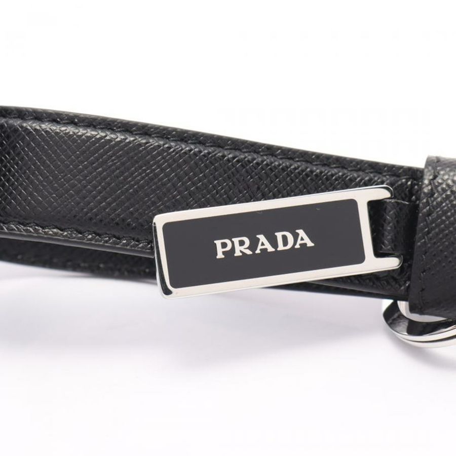 【日本直送】 中古PRADA 9.5成新 SAFFIANO 鑰匙環 包包飾品 SAFFIANO皮 黑色-2