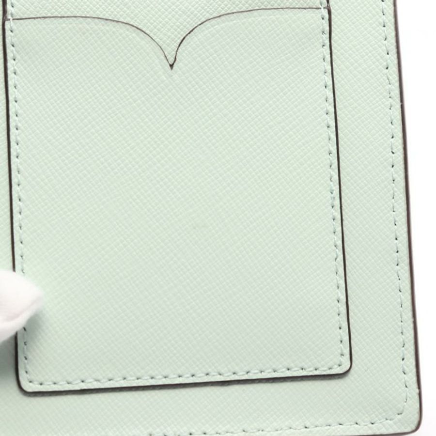 【日本直送】 中古kate spade 9.5成新 Spencer Slim 手機殼 真皮肩包 淺綠色-4