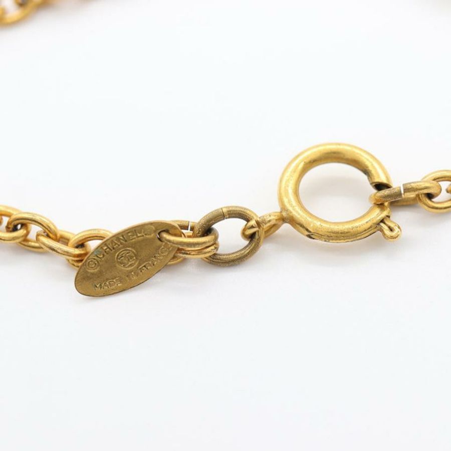 【日本直送】中古CHANEL[B]雙C標誌 項鍊 鍍金 金色 vintage-2