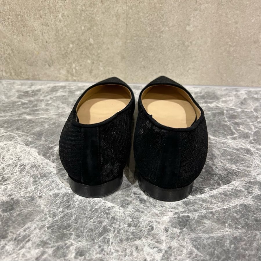 Max Mara 黑色尖頭鞋/蕾絲/平底鞋-3