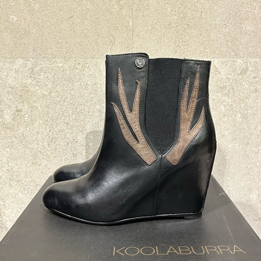 Koolaburra 黑踝靴/美式復古/鹿角飾紋/嬉皮-2