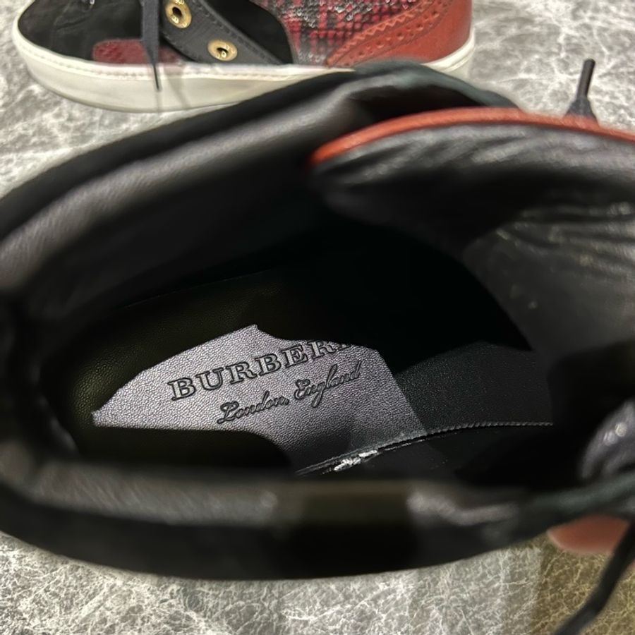Burberry 高筒運動鞋/休閒鞋/皮革拼接-7