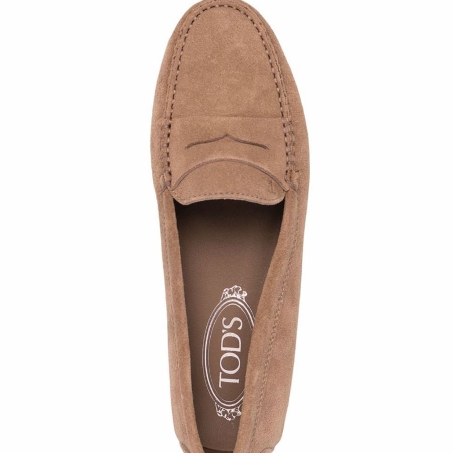 保證正品 Tod’s Gommino Loafers 奶茶色麂皮 樂福鞋 豆豆鞋 38 二手9成新-0